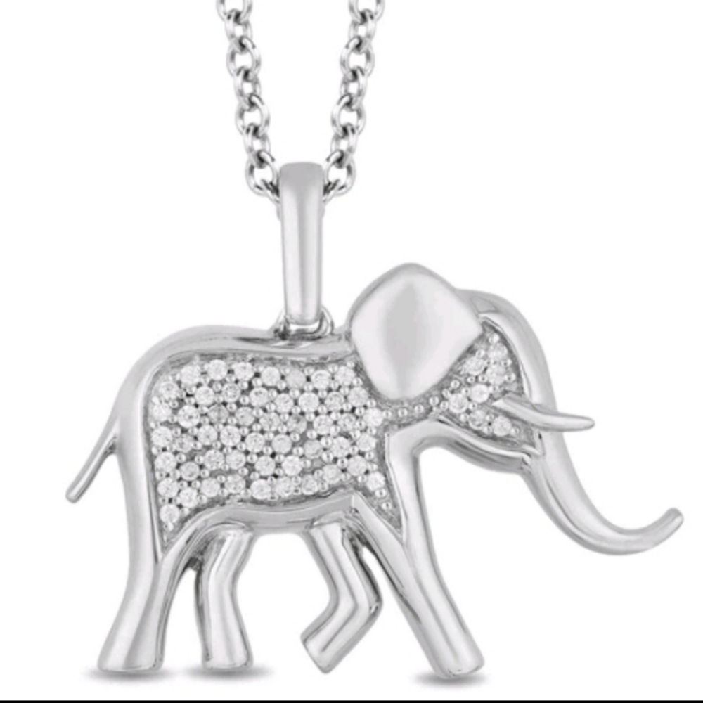KAYS 925 Silver SAPPHIRE ELEPHANT Pendant Necklace - Picture 2 of 4